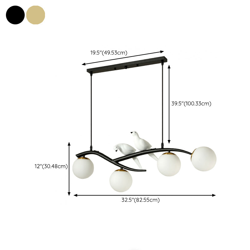 Modern Kitchen Island Lighting Black/Golden Globe Shaded Ceiling Light for Foyer