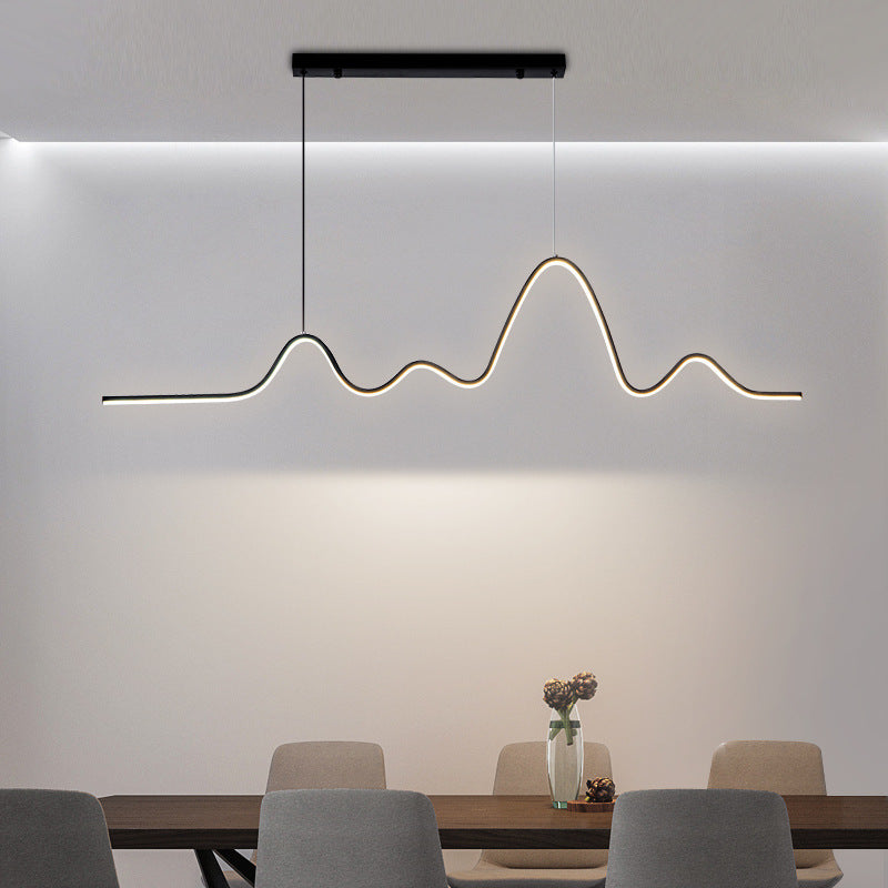 Golden/Black Kitchen Island Lighting Modern Linear LED Ceiling Light for Foyer