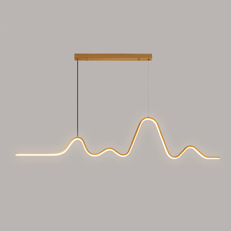 Golden/Black Kitchen Island Lighting Modern Linear LED Ceiling Light for Foyer