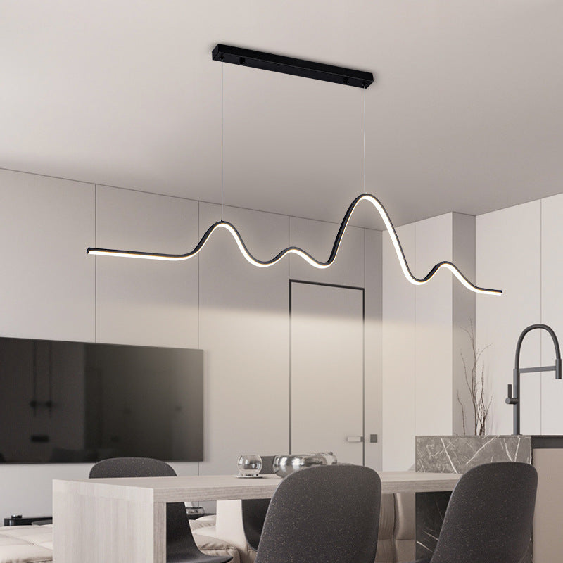Golden/Black Kitchen Island Lighting Modern Linear LED Ceiling Light for Foyer
