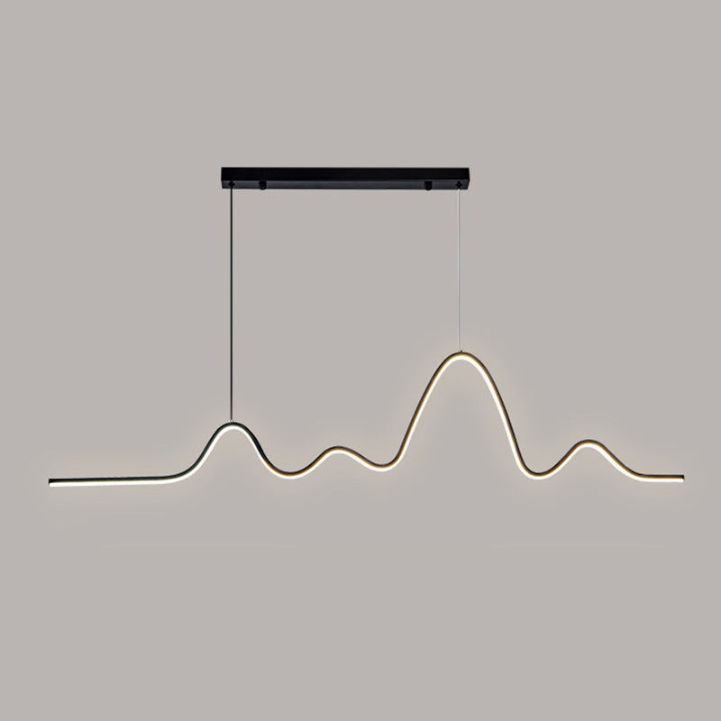 Golden/Black Kitchen Island Lighting Modern Linear LED Ceiling Light for Foyer