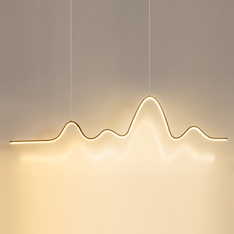 Golden/Black Kitchen Island Lighting Modern Linear LED Ceiling Light for Foyer