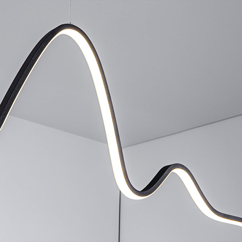 Golden/Black Kitchen Island Lighting Modern Linear LED Ceiling Light for Foyer