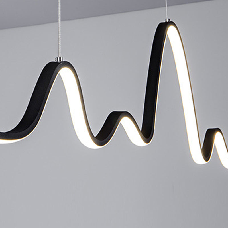 Golden/Black Kitchen Island Lighting Modern Linear LED Ceiling Light for Foyer