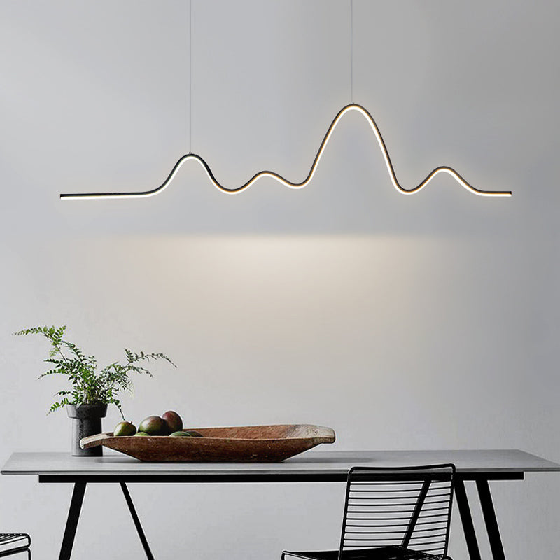 Golden/Black Kitchen Island Lighting Modern Linear LED Ceiling Light for Foyer
