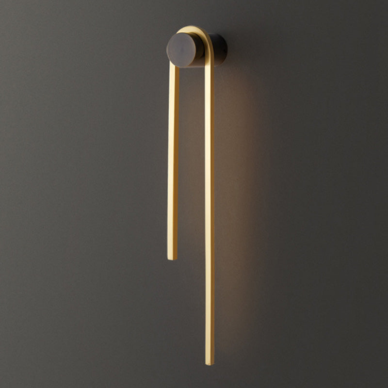 Post-Modern Wall Sconce Thin-Line Brass Sconce Lighting in Gold for Bedroom