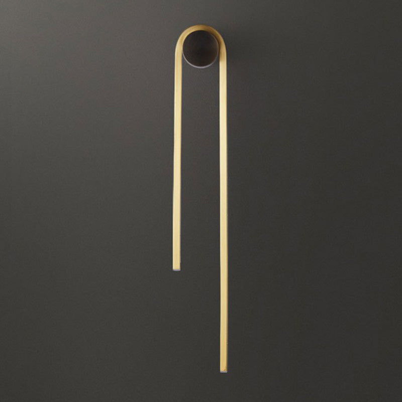 Post-Modern Wall Sconce Thin-Line Brass Sconce Lighting in Gold for Bedroom