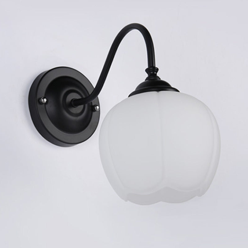 Glass Dome Shape Wall Light Modern Style 1 Light Wall Light Sconce