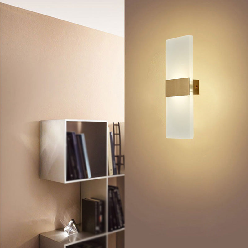 Post-Modern Wall Sconce Rectangular Brass Sconce Lighting for Bedroom