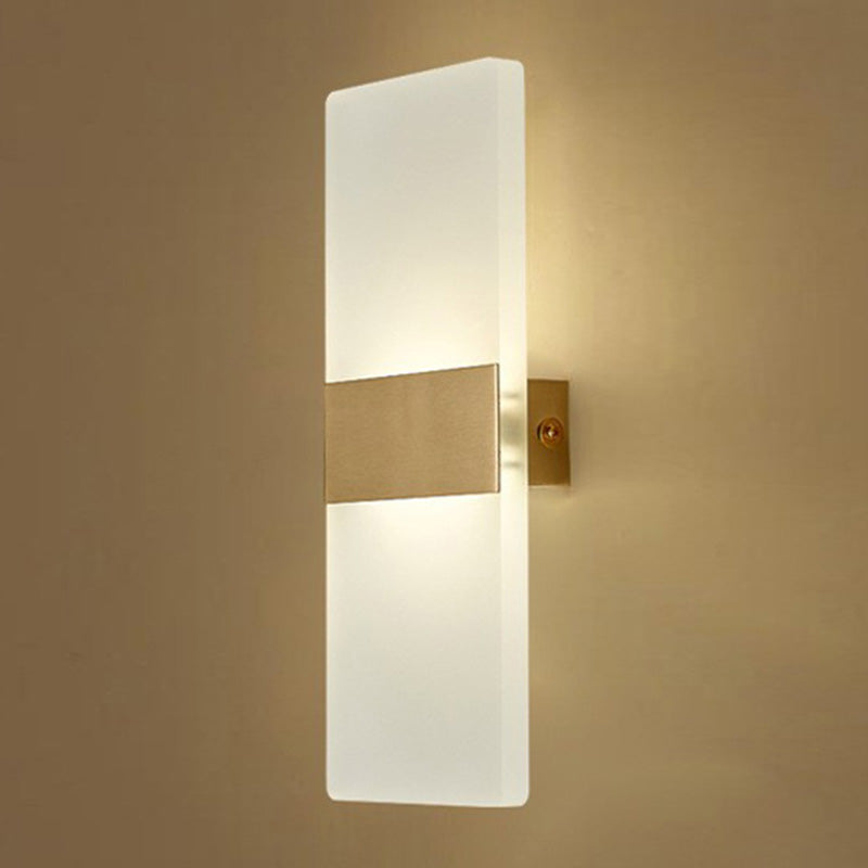 Post-Modern Wall Sconce Rectangular Brass Sconce Lighting for Bedroom