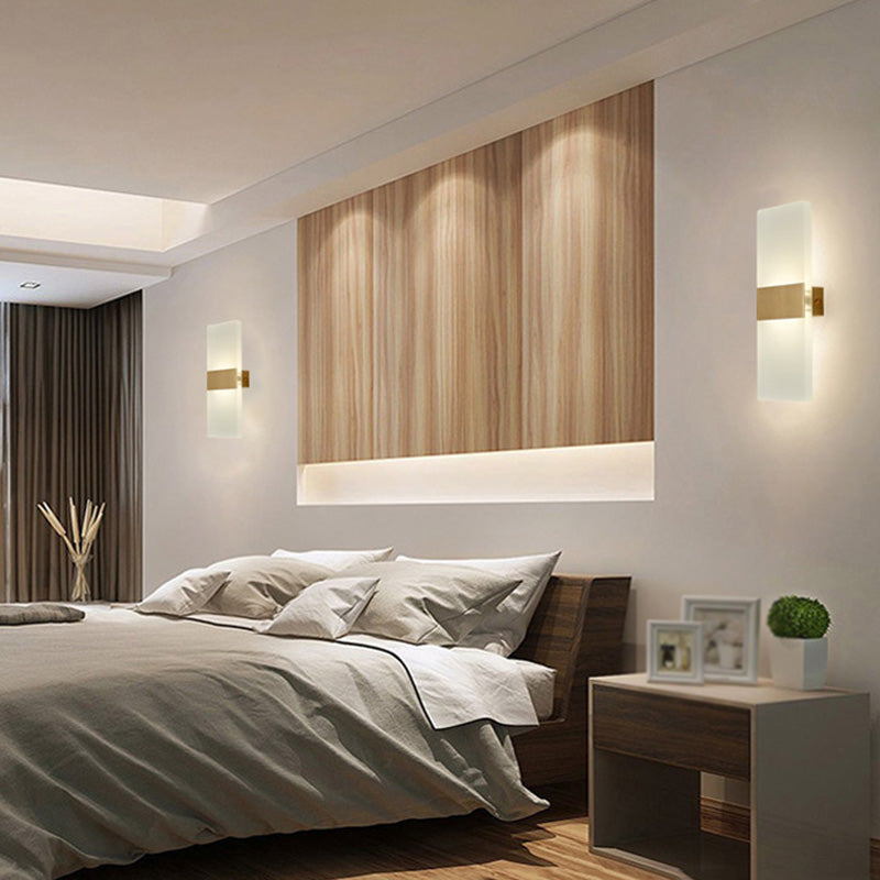 Post-Modern Wall Sconce Rectangular Brass Sconce Lighting for Bedroom