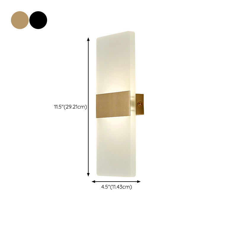 Post-Modern Wall Sconce Rectangular Brass Sconce Lighting for Bedroom
