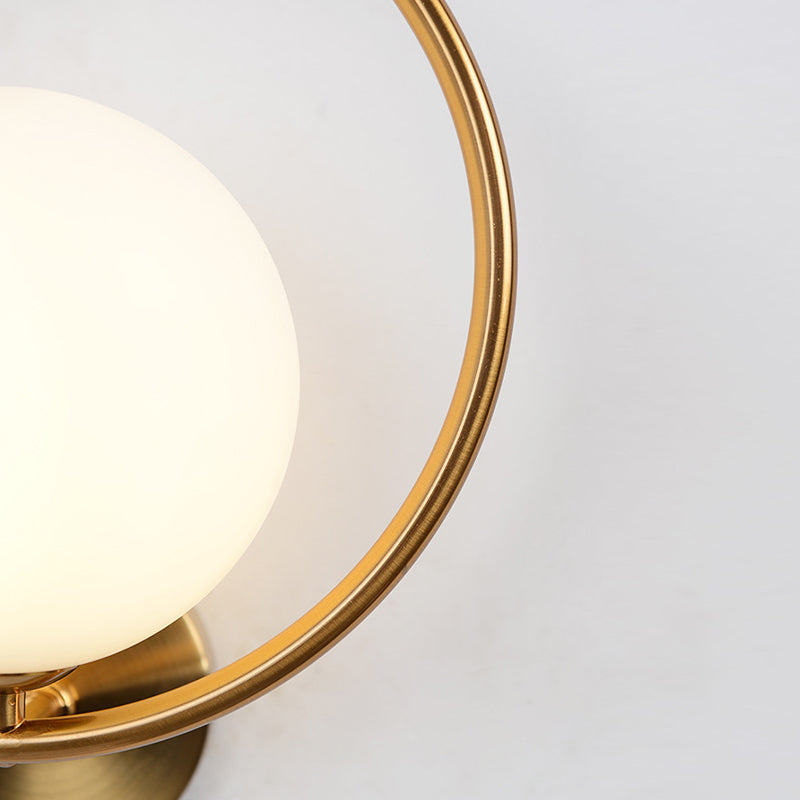 Glass Ball Shape Wall Light Modern Style 1 Light Wall Light Sconce in Gold
