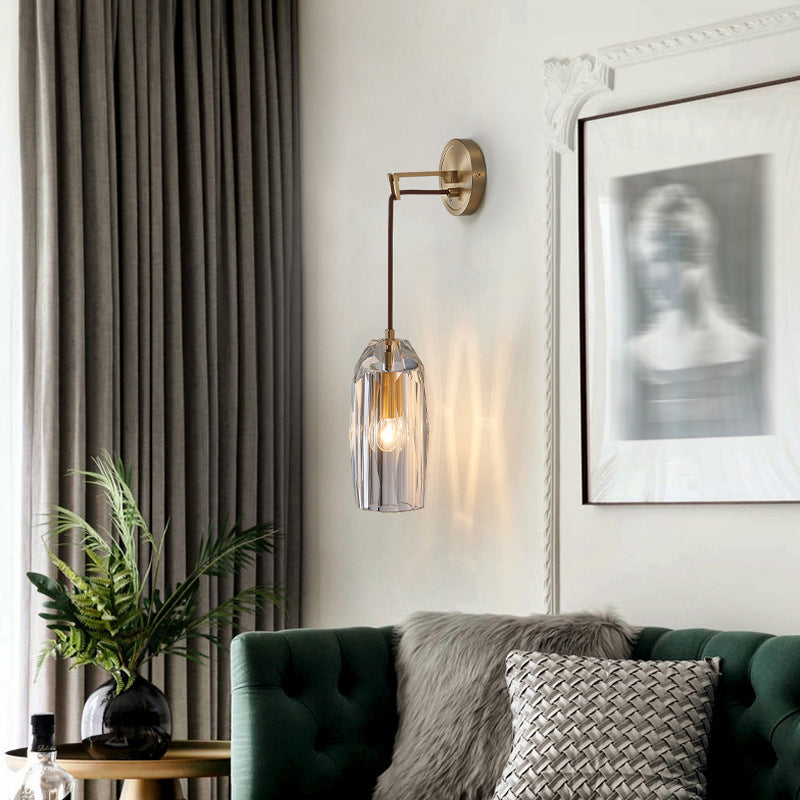 Post-Modern Wall Sconce Crystal and Brass Sconce Lighting for Hallway