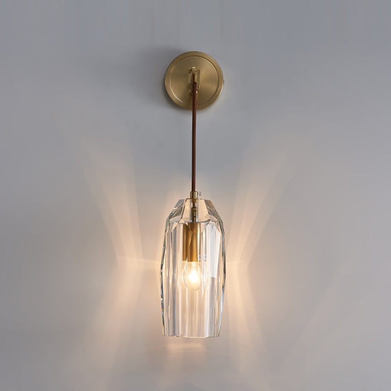 Post-Modern Wall Sconce Crystal and Brass Sconce Lighting for Hallway