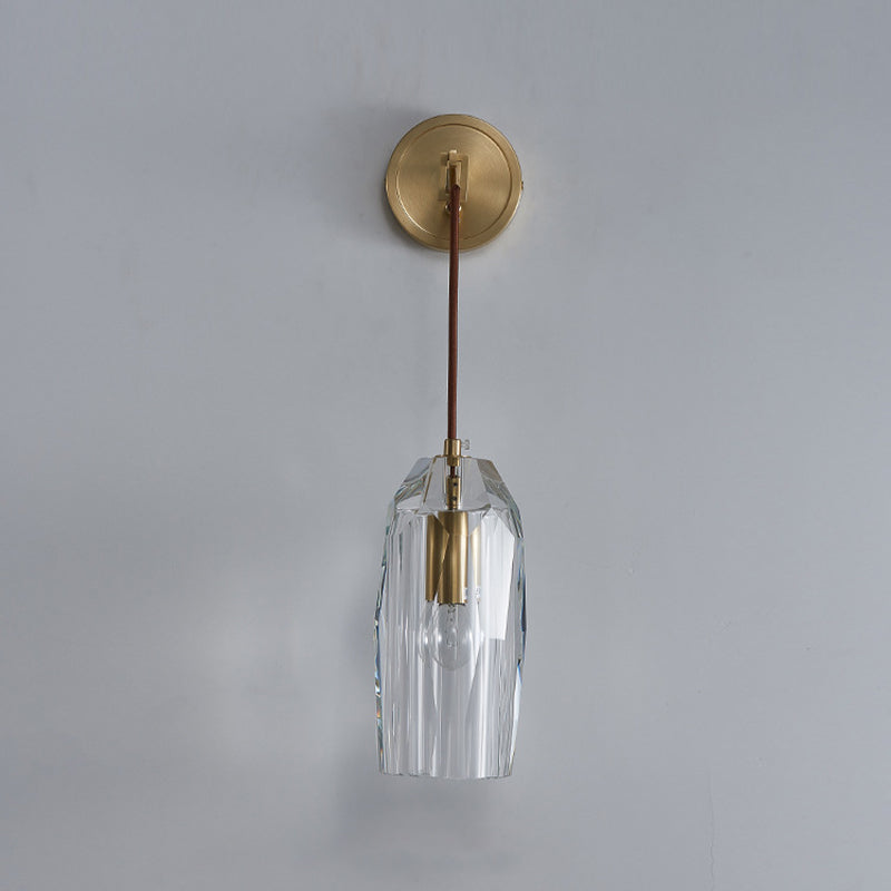 Post-Modern Wall Sconce Crystal and Brass Sconce Lighting for Hallway