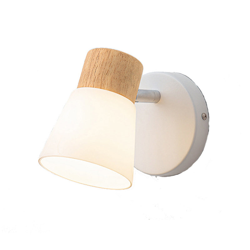 Wood Cone Shape Wall Light Modern Style Multi Lights Wall Light Sconce in White