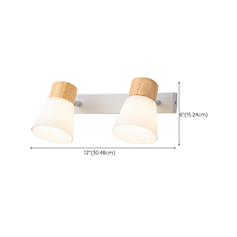 Wood Cone Shape Wall Light Modern Style Multi Lights Wall Light Sconce in White