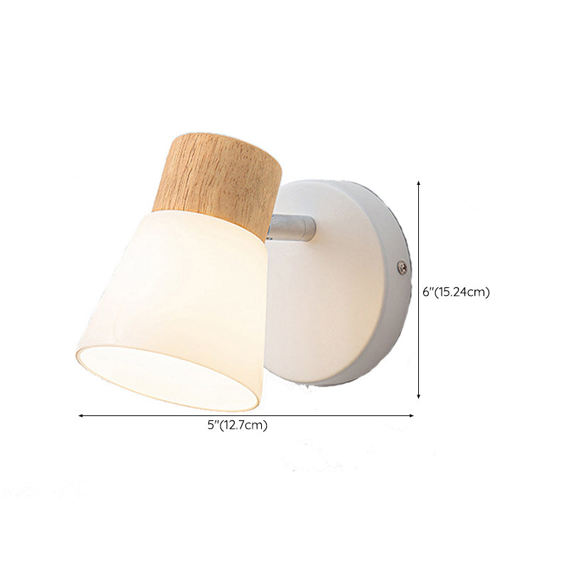 Wood Cone Shape Wall Light Modern Style Multi Lights Wall Light Sconce in White