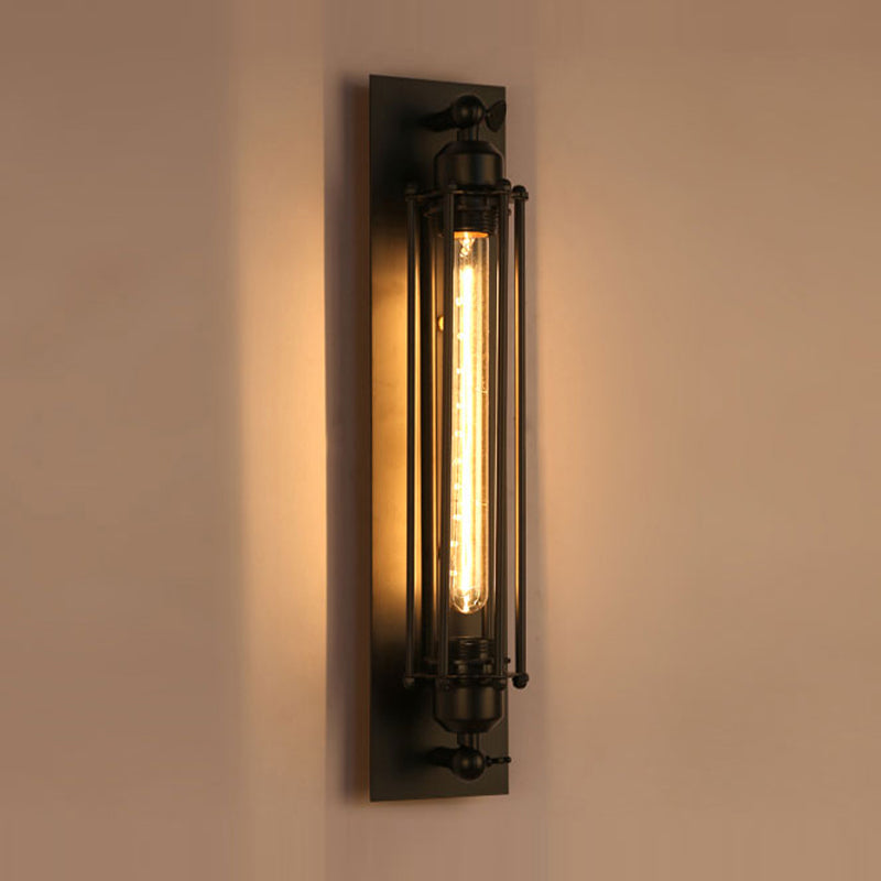 Unique Shape Wall Light Fixture Industrial Metal Wall Mounted Lighting in Black Finish