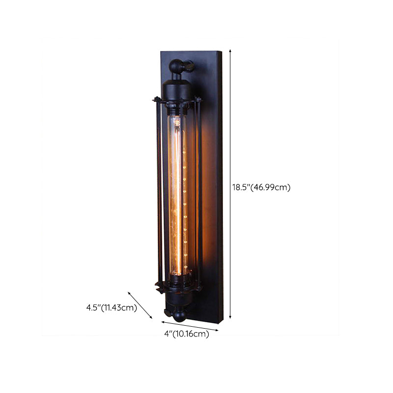 Unique Shape Wall Light Fixture Industrial Metal Wall Mounted Lighting in Black Finish