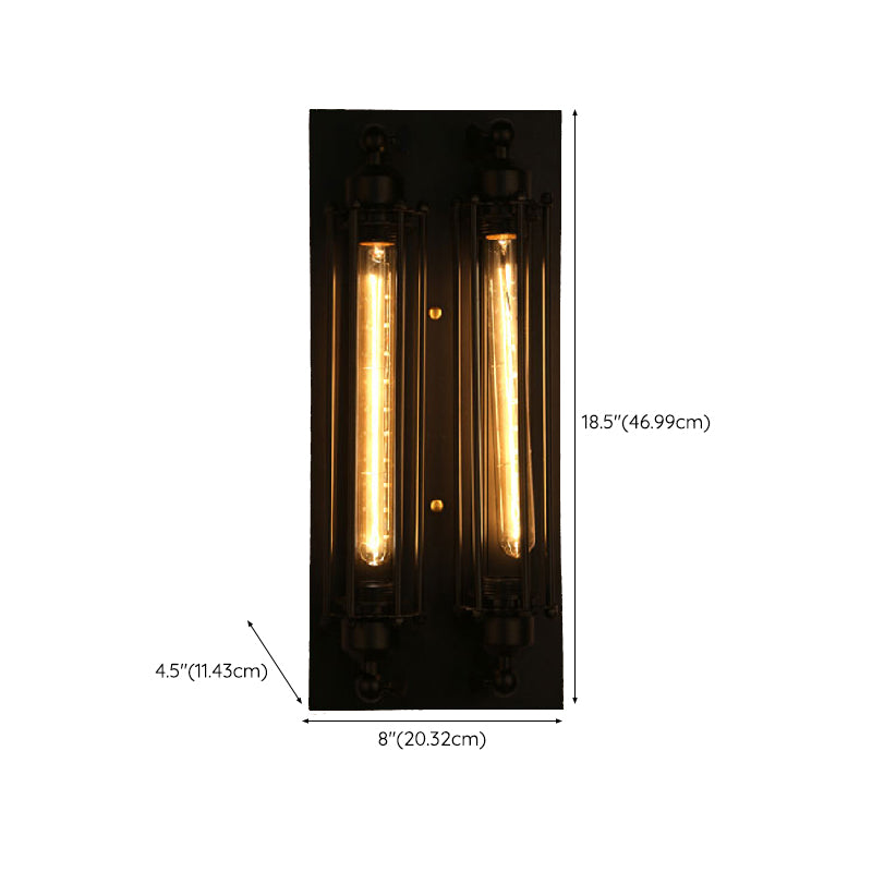 Unique Shape Wall Light Fixture Industrial Metal Wall Mounted Lighting in Black Finish