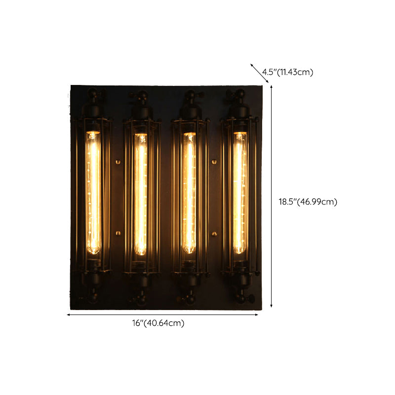 Unique Shape Wall Light Fixture Industrial Metal Wall Mounted Lighting in Black Finish