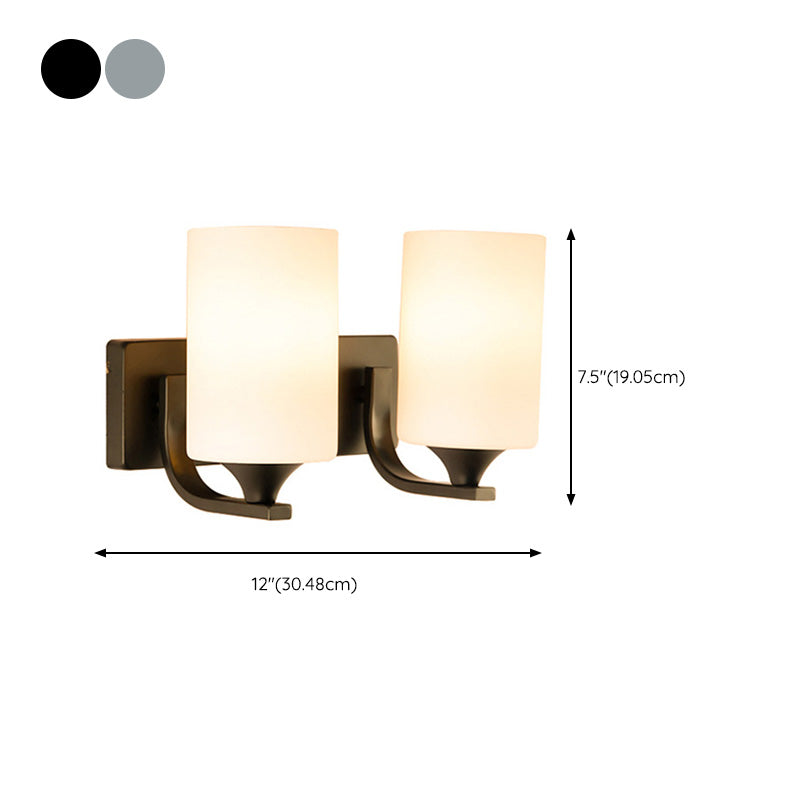 Modern Style Cylinder Shape Wall Light Glass Sconces for Bedroom