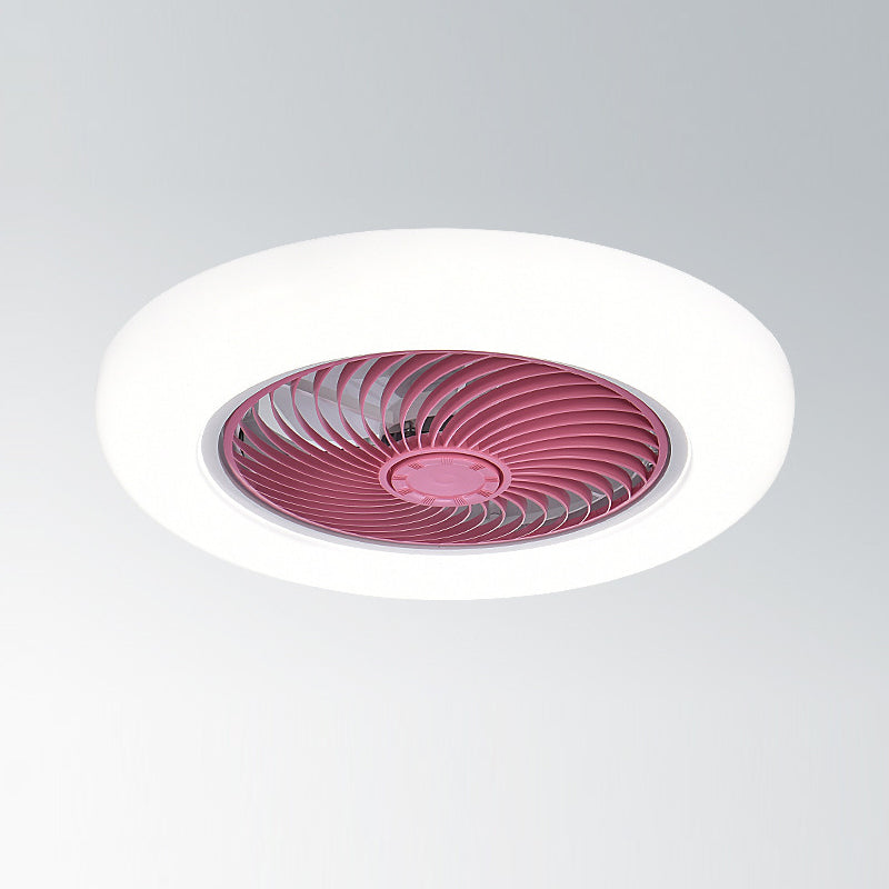Nordic Style Ceiling Fan Lamp Round Shape LED Ceiling Fan Light for Bedroom