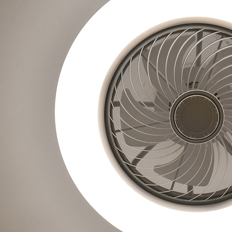 Nordic Style Ceiling Fan Lamp Round Shape LED Ceiling Fan Light for Bedroom