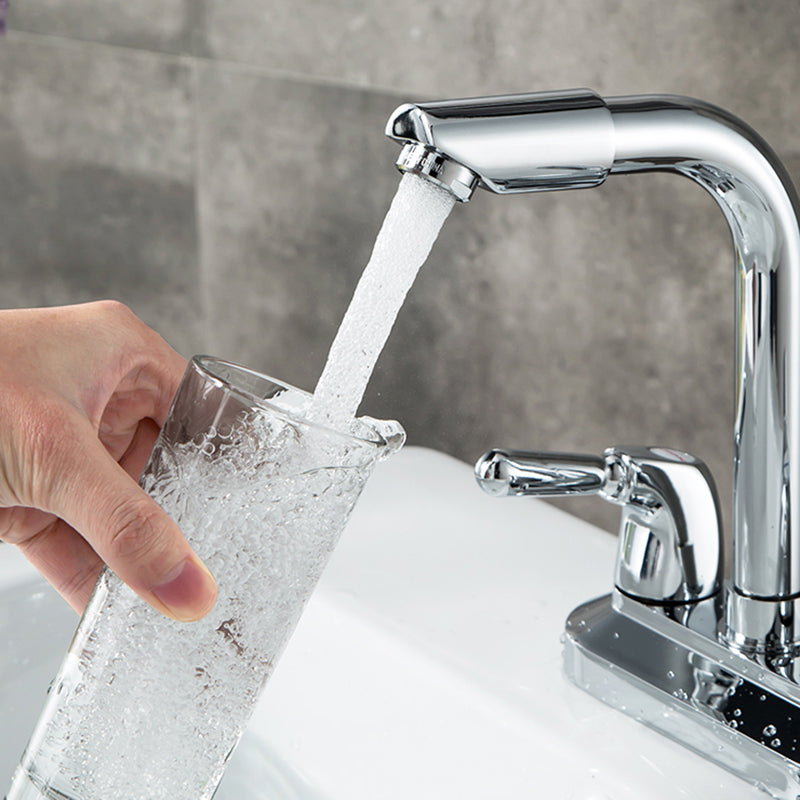 2 Handle Modern Vessel Sink Faucet Swivel Spout Bathroom Faucet