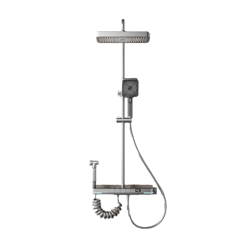 Modern Shower System Brass Slide Bar Included Wall Mounted Shower Set