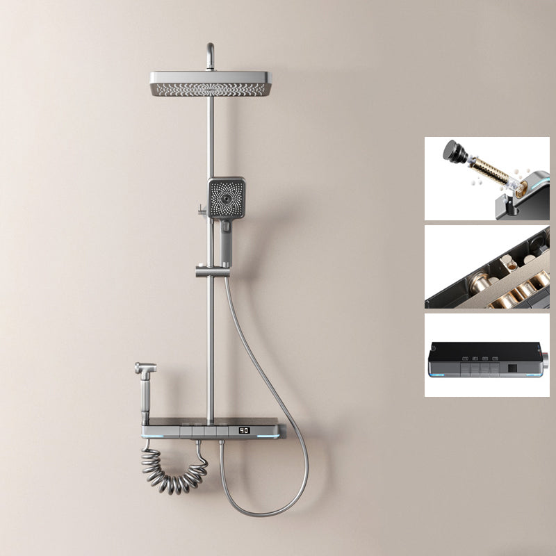 Modern Shower System Brass Slide Bar Included Wall Mounted Shower Set