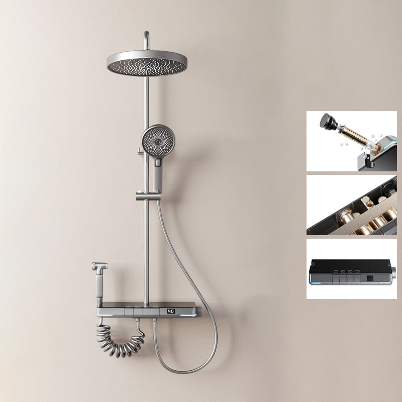 Modern Shower System Brass Slide Bar Included Wall Mounted Shower Set