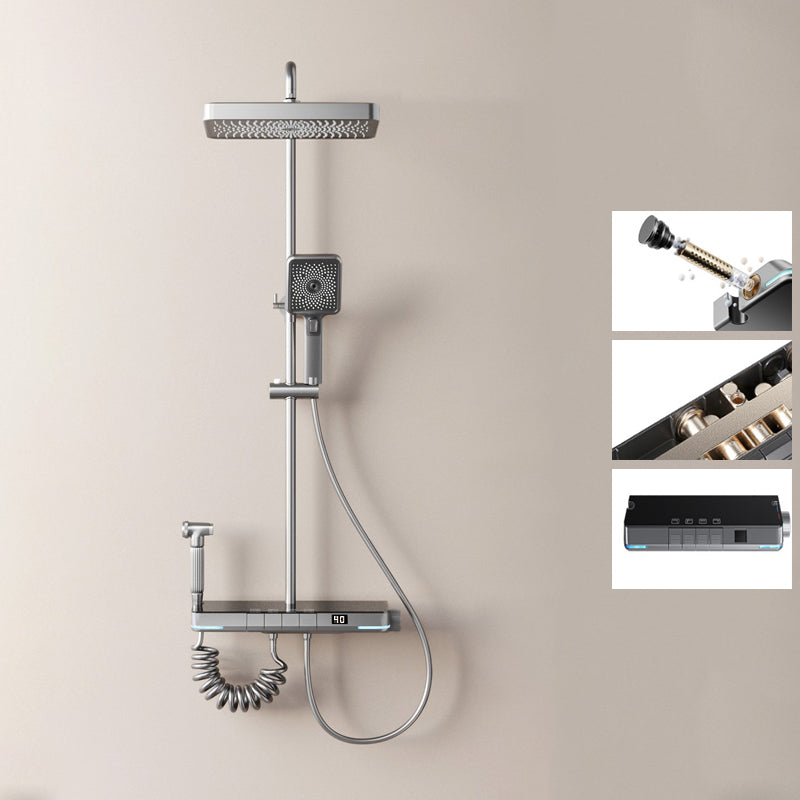 Modern Shower System Brass Slide Bar Included Wall Mounted Shower Set