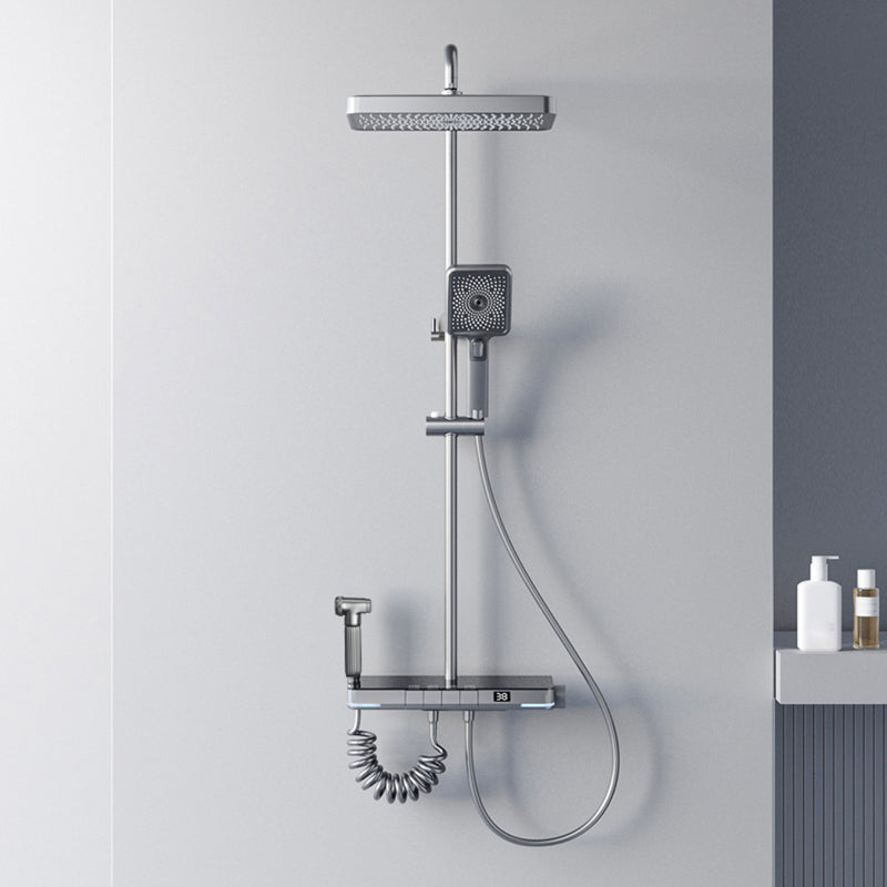 Modern Shower System Brass Slide Bar Included Wall Mounted Shower Set