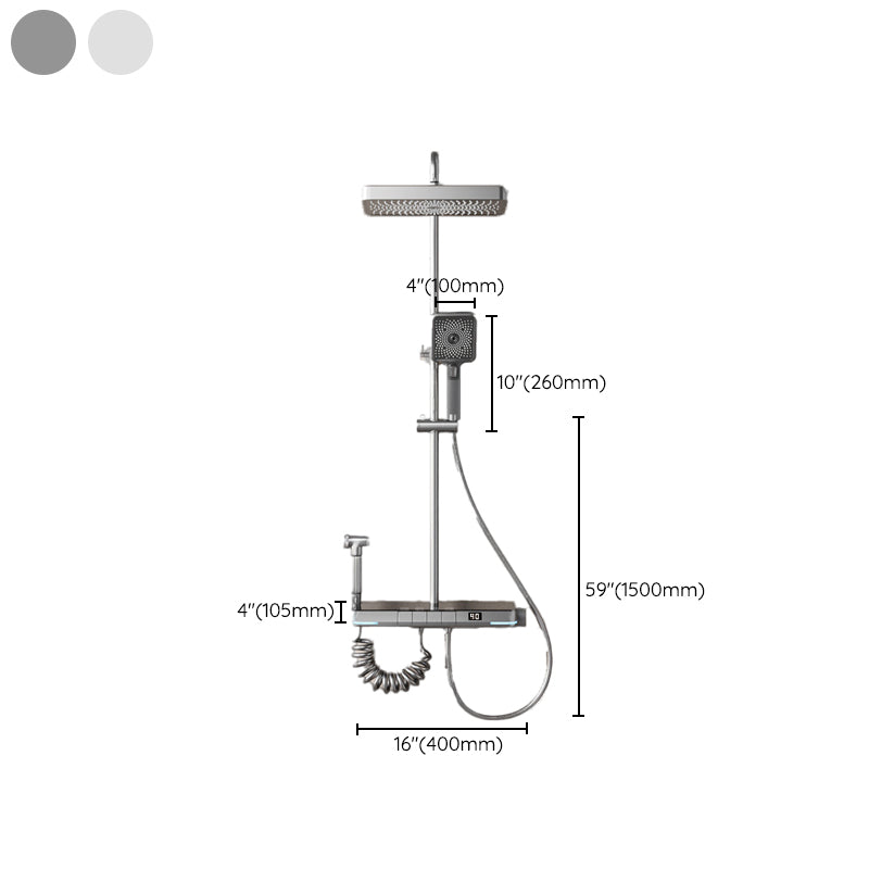 Modern Shower System Brass Slide Bar Included Wall Mounted Shower Set