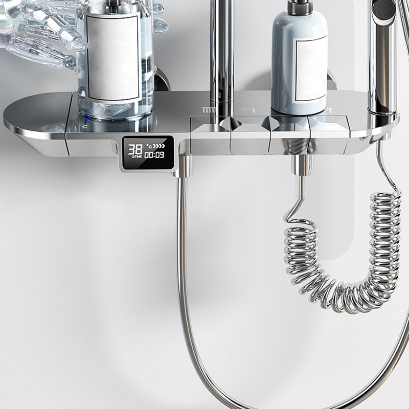 Modern Shower Faucet Brass Adjustable Shower Head Temperature Control Shower System