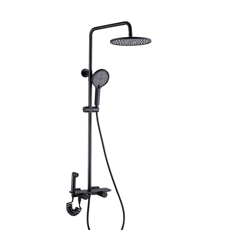 Brass Wall Mounted Shower System Slide Bar Included Shower Set