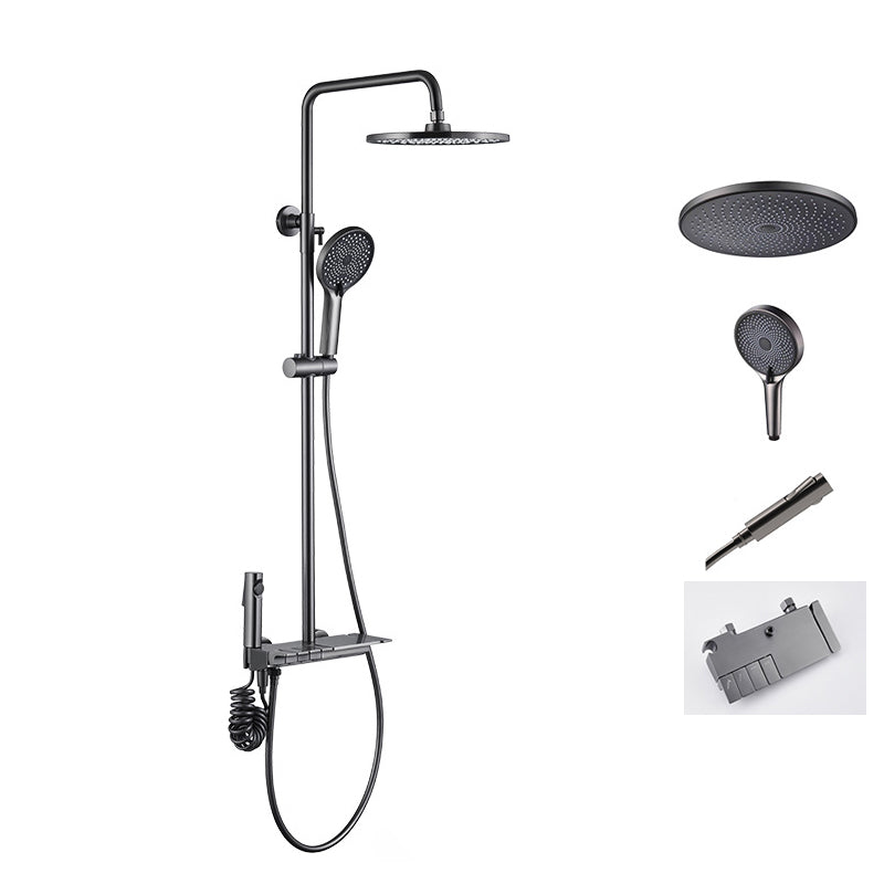 Brass Wall Mounted Shower System Slide Bar Included Shower Set