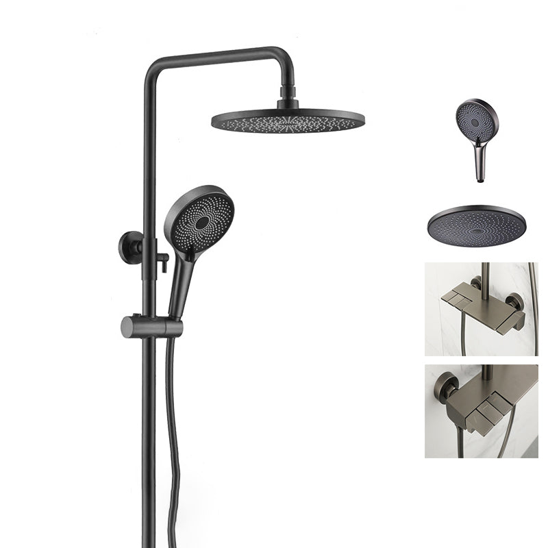 Brass Wall Mounted Shower System Slide Bar Included Shower Set