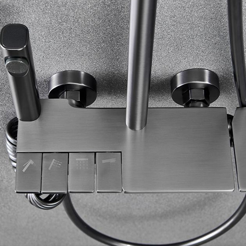 Brass Wall Mounted Shower System Slide Bar Included Shower Set