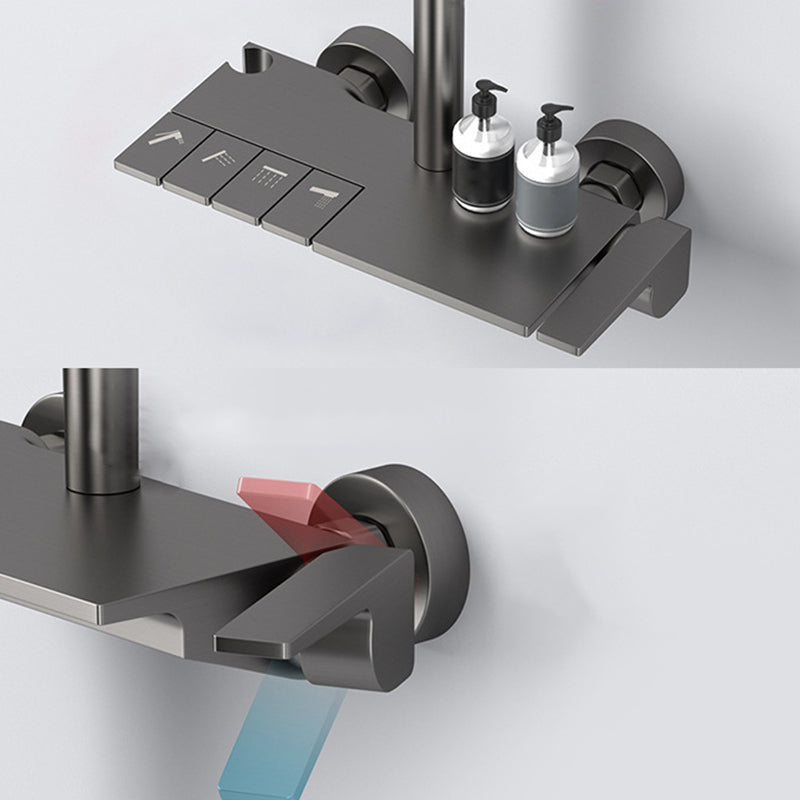 Brass Wall Mounted Shower System Slide Bar Included Shower Set