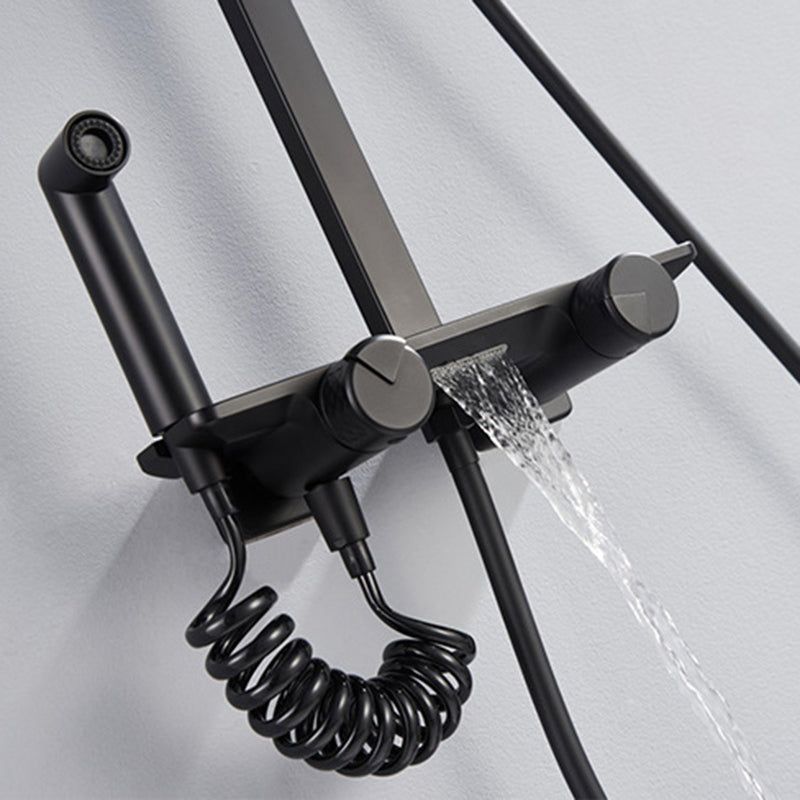 Brass Wall Mounted Shower System Slide Bar Included Shower Set