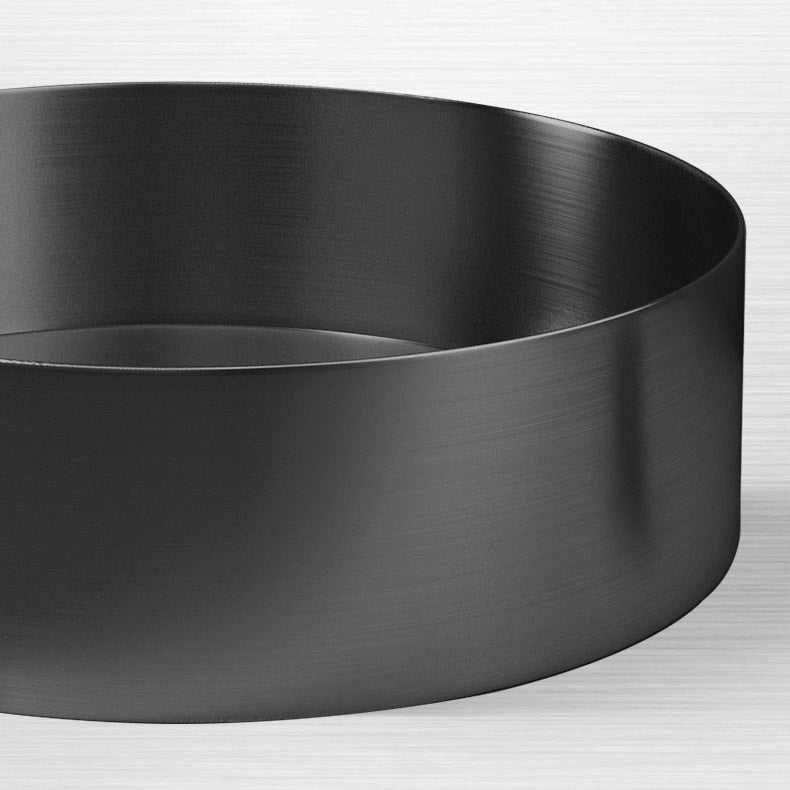 Modern Vessel Sink Round Metal with Basin and Faucet Vessel Lavatory Sink