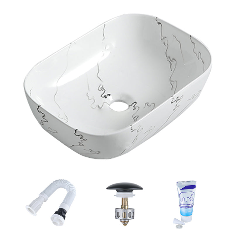 Modern Porcelain Trough Sink Oval-shape Trough Bathroom Sink