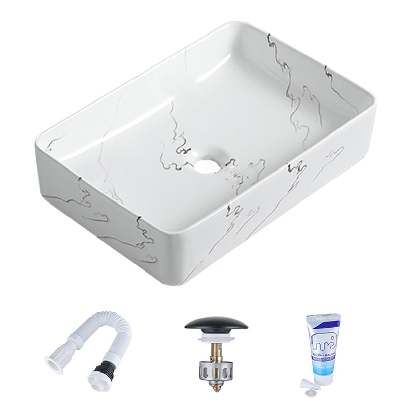 Modern Porcelain Trough Sink Oval-shape Trough Bathroom Sink