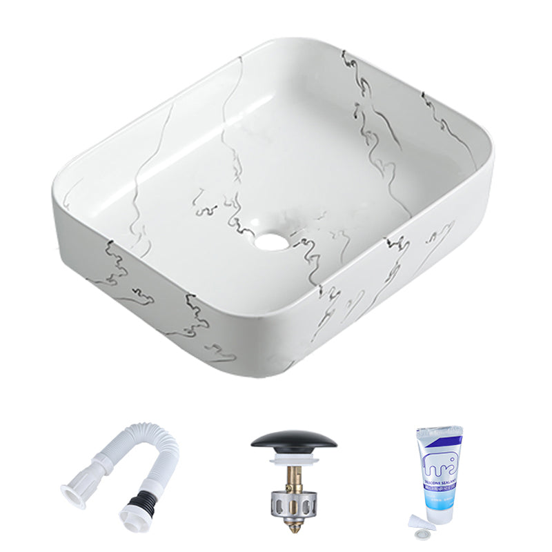 Modern Porcelain Trough Sink Oval-shape Trough Bathroom Sink