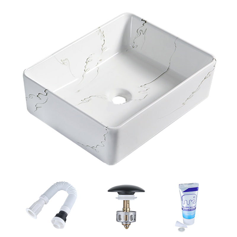 Modern Porcelain Trough Sink Oval-shape Trough Bathroom Sink