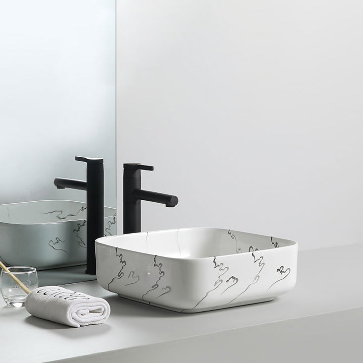 Modern Porcelain Trough Sink Oval-shape Trough Bathroom Sink